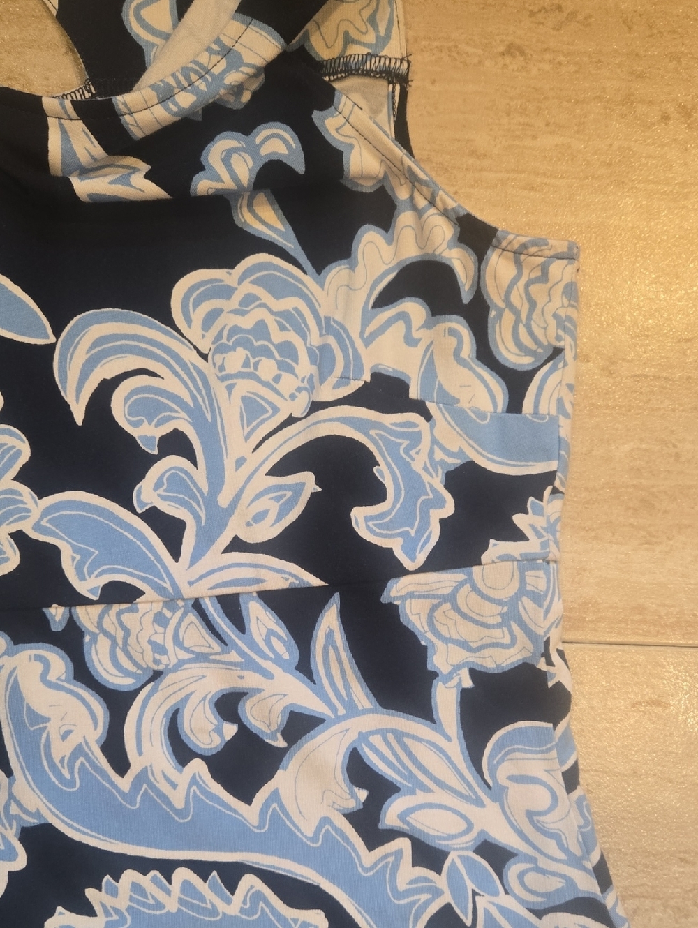 Talbot's Blue/White Dynamic Paisley Print Jersey Maxi Dress - Picture 5 of 11